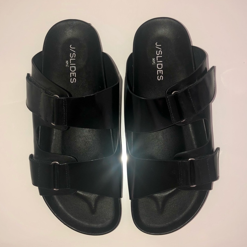JSLIDES NYC Velcro Strapped Slides (Size: 10)
